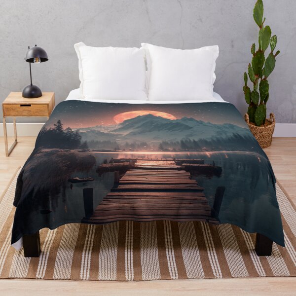 Item preview, Mountain Landscape And Red moon designed and sold by Rtymer.