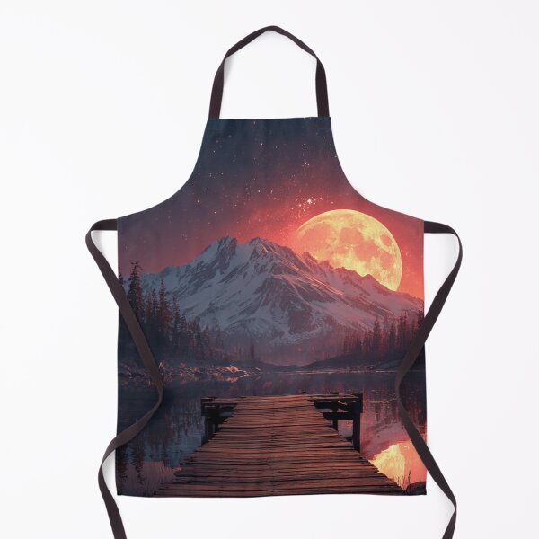 Item preview, Mountain Landscape And Red moon designed and sold by Rtymer.