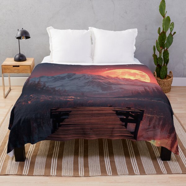 Item preview, Mountain Landscape And Red moon designed and sold by Rtymer.