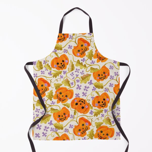 Item preview, Cute Spooky Halloween Pumpkin Patch &purple florals on cream designed and sold by aneladesigns.