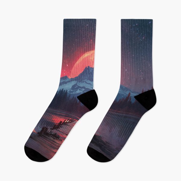 Item preview, Mountain Landscape And Red moon designed and sold by Rtymer.