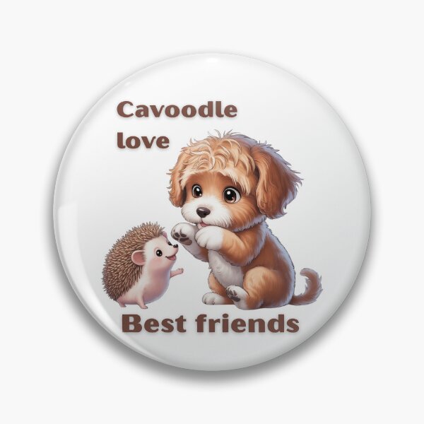 Item preview, Cavapoo love, Best friends cavoodle and hedgehog designed and sold by OhMyCotton.