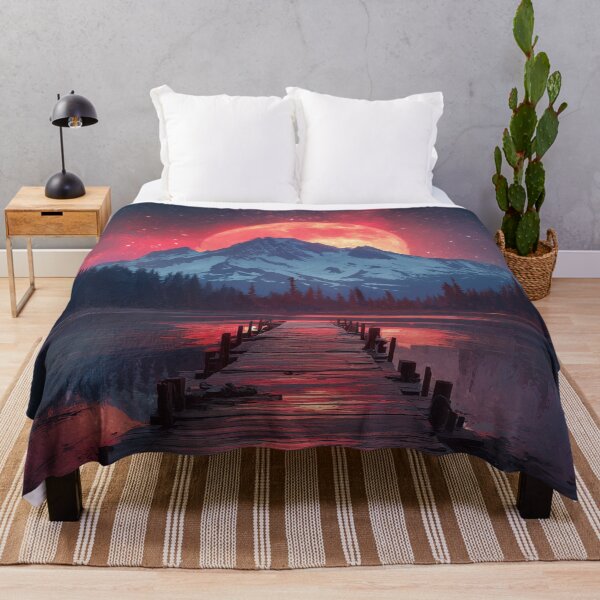 Item preview, Mountain Landscape And Red moon designed and sold by Rtymer.