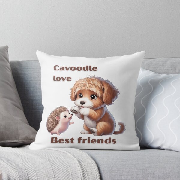 Item preview, Cavapoo love, Best friends cavoodle and hedgehog designed and sold by OhMyCotton.