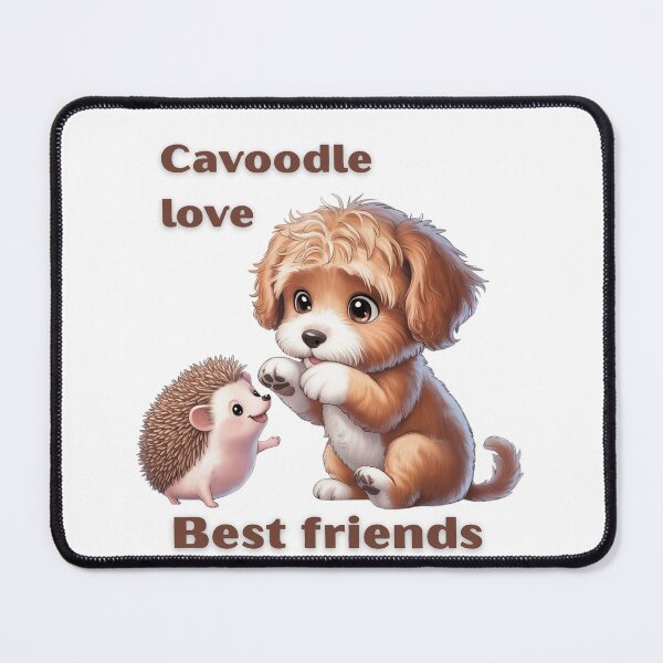 Item preview, Cavapoo love, Best friends cavoodle and hedgehog designed and sold by OhMyCotton.
