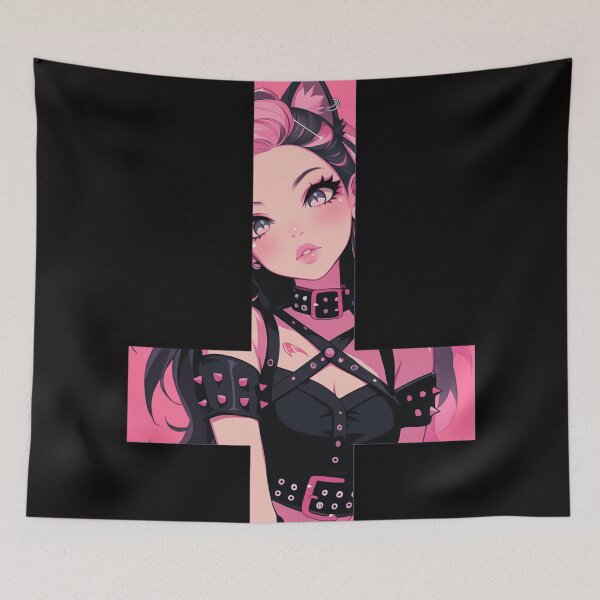 Item preview, upside down cat girl designed and sold by CursedbyLilith.