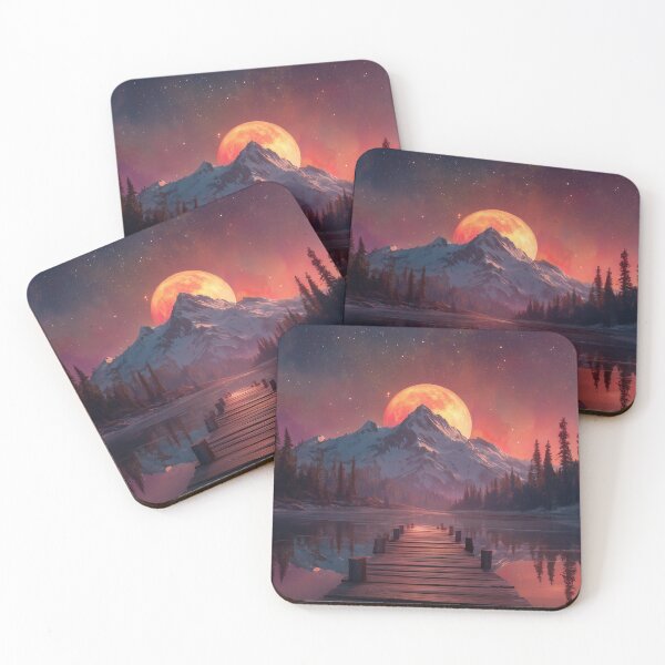 Item preview, Mountain Landscape And Red moon designed and sold by Rtymer.