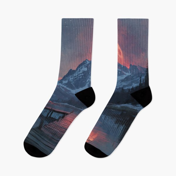 Item preview, Mountain Landscape And Red moon designed and sold by Rtymer.