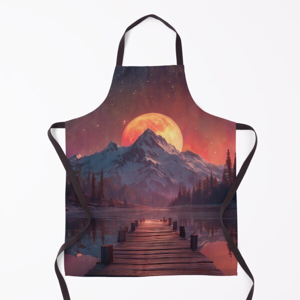 Item preview, Mountain Landscape And Red moon designed and sold by Rtymer.
