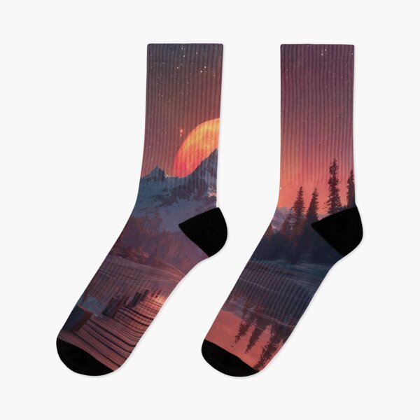 Item preview, Mountain Landscape And Red moon designed and sold by Rtymer.