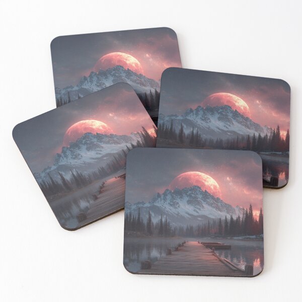Item preview, Mountain Landscape And Red moon designed and sold by Rtymer.