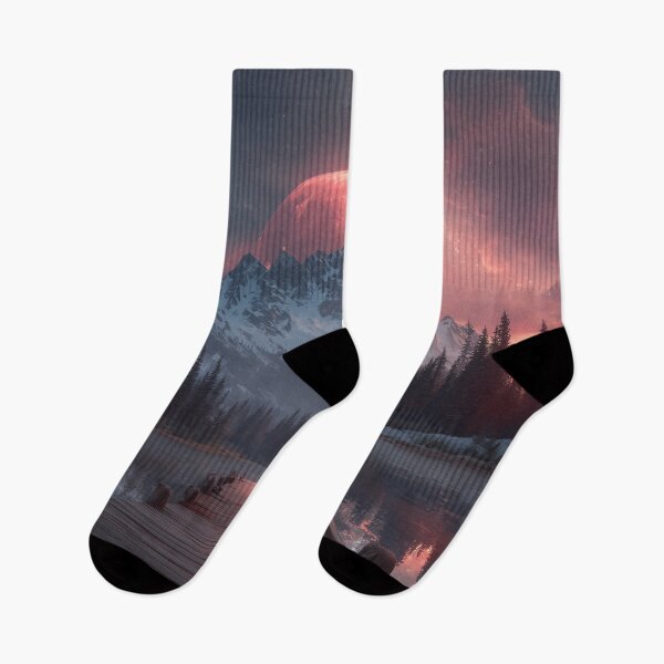 Item preview, Mountain Landscape And Red moon designed and sold by Rtymer.