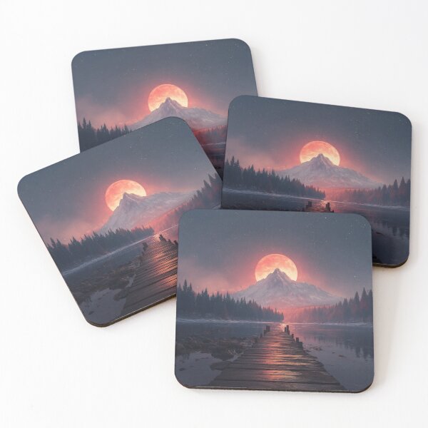 Item preview, Mountain Landscape And Red moon designed and sold by Rtymer.