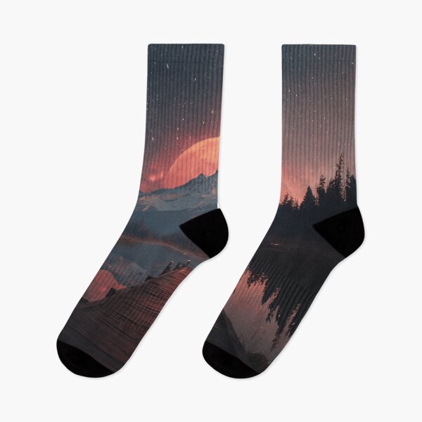Item preview, Mountain Landscape And Red moon designed and sold by Rtymer.