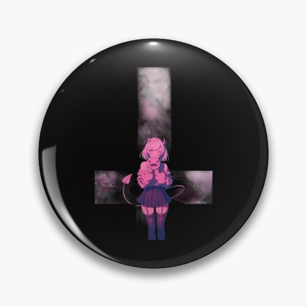 Item preview, upside down anime demon designed and sold by CursedbyLilith.