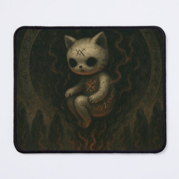 Item preview, Hello kitty: floating creepy figure with red runes and dark aura designed and sold by art-emissa.