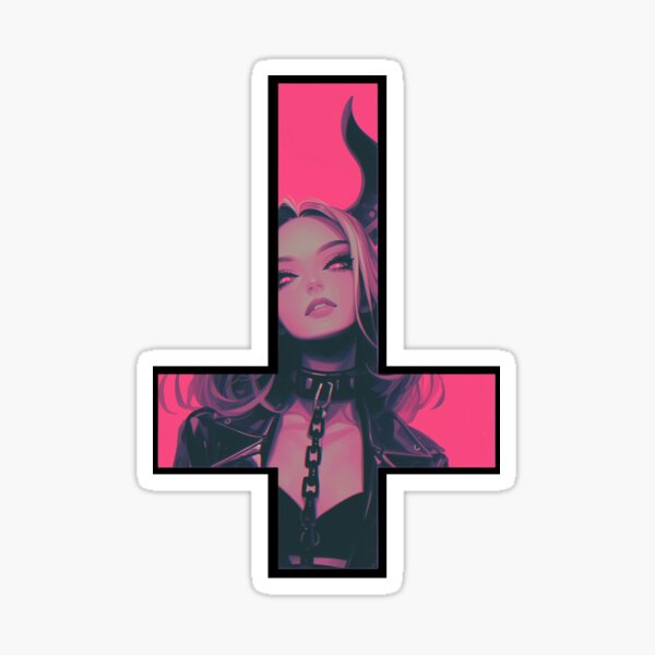 upside down demon girl Sticker