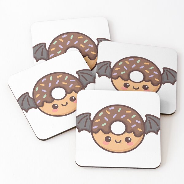 Item preview, Kawaii Bat Donut Halloween Cute Pastel Food Character designed and sold by ThaiArtShop.