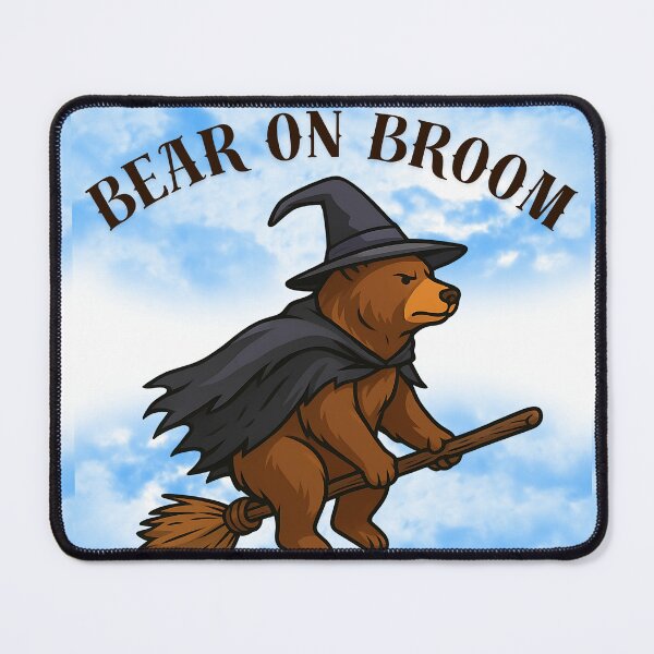 Item preview, Witch Grizzly on Broomstick (HALLOWEEN) designed and sold by GrizzlyJohns.