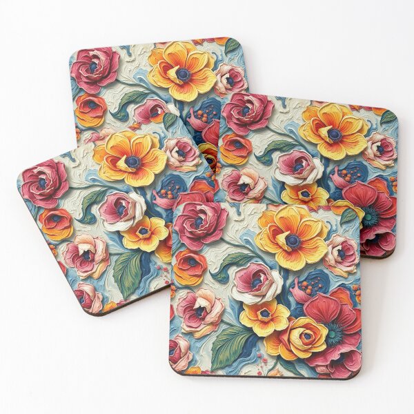 Item preview, 3D Textured Oil Painting Floral Pattern for Home Decor and Accessories | Flower design for T-Shirts, Mugs & Stickers, Phone Cases designed and sold by TheGaliyaStudio.