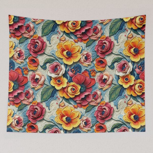 Item preview, 3D Textured Oil Painting Floral Pattern for Home Decor and Accessories | Flower design for T-Shirts, Mugs & Stickers, Phone Cases designed and sold by TheGaliyaStudio.