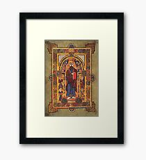 Christ Enthroned in the Book of Kells Poster Framed Print