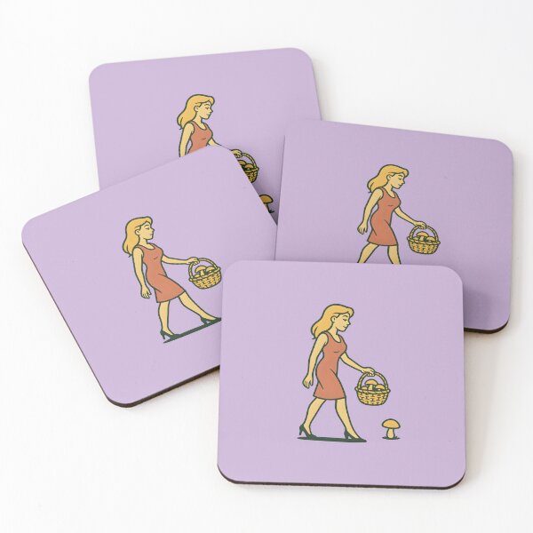 Item preview, Mushroom Hunt Lady – Retro Style Nature Illustration designed and sold by AgonGM.