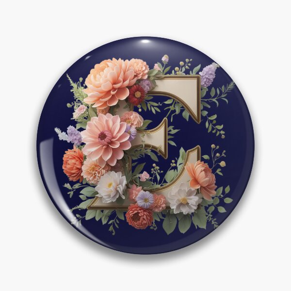 Artikelvorschau, Elegantes florales Monogramm Buchstabe E – Botanischer Anfangsbuchstabe mit Pfingstrosen, Rosen und Dahlien | Personalisiertes Geschenk & feminines Dekor entworfen und verkauft von AmenAlways.