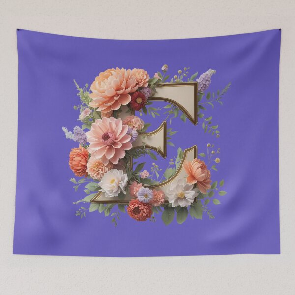 Item preview, Elegante monograma floral con la letra E: inicial botánica con peonías, rosas y dalias | Regalo personalizado y decoración femenina designed and sold by AmenAlways.