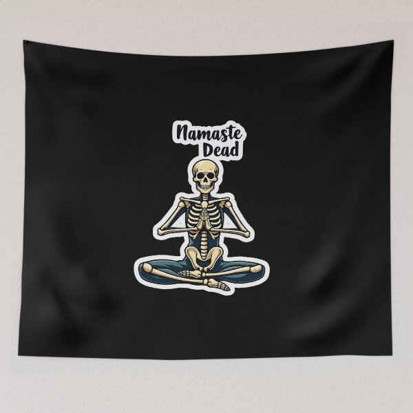 Item preview, Spooky Namaste Skeleton Yoga Funny Halloween Design designed and sold by HasHs.