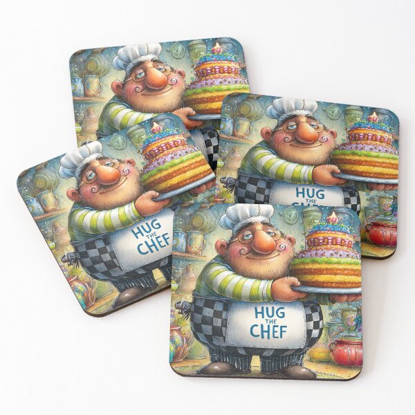 Item preview, Charming Chef Holding a Colorful Birthday Cake designed and sold by Artessie.