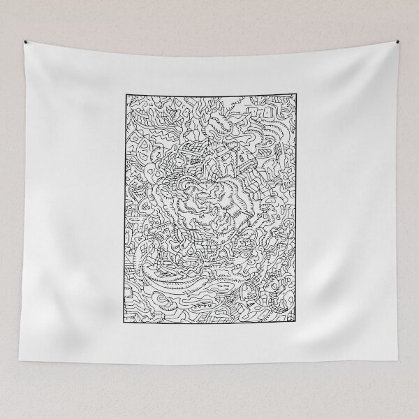 Item preview, Urban Swamp Doodle – Black Line Street Art Texture designed and sold by BambaKchula.