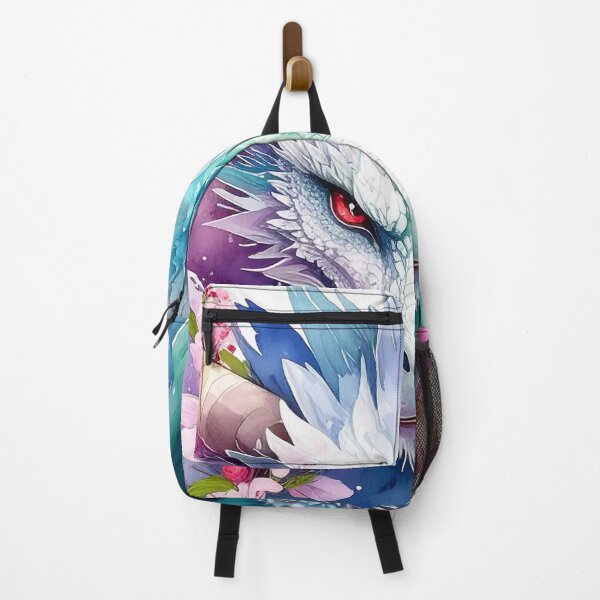 Item preview, Dragon head surrounded by bright watercolor cherry blossoms designed and sold by LiskoDesign.