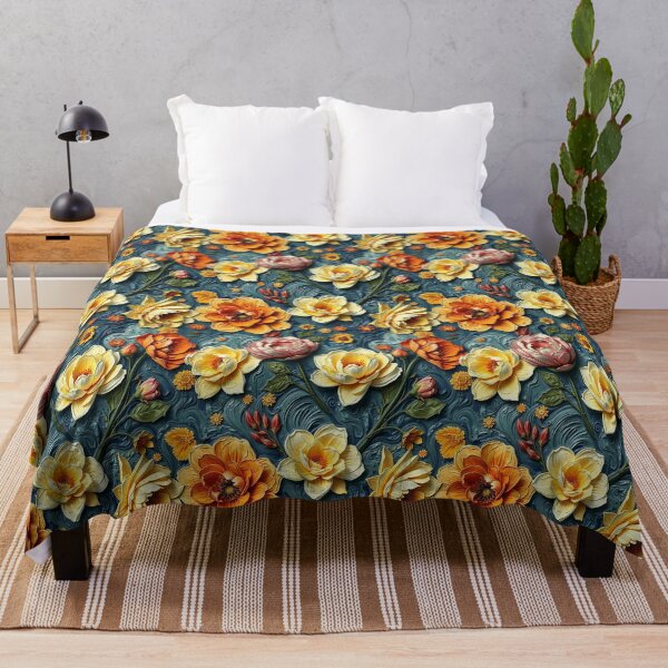 Item preview, 3D Van Gogh Inspired Floral design, Flowers Home Decor, apparel and accessories designed and sold by TheGaliyaStudio.