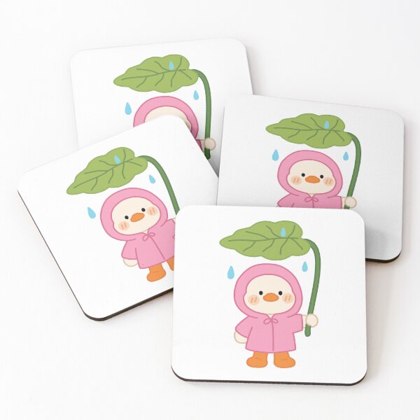 Item preview, Little Duck With Leaf Umbrella designed and sold by Hanazumiart.