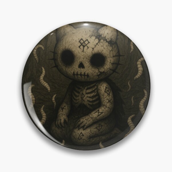 Item preview, Hello kitty: creepy character kneeling in a dark forest surrounded by worms designed and sold by art-emissa.