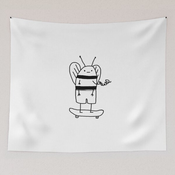 Item preview, Bee smoking and skating doodle designed and sold by PocketDrawing.