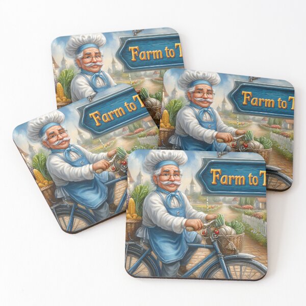 Item preview, Charming Chef on Bicycle with Fresh Produce Basket designed and sold by Artessie.