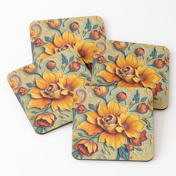 Item preview, 3D Van Gog Textured Oil Painting Floral Pattern for Home Decor and Accessories | Flower design for T-Shirts, Mugs & Stickers, Phone Cases designed and sold by TheGaliyaStudio.