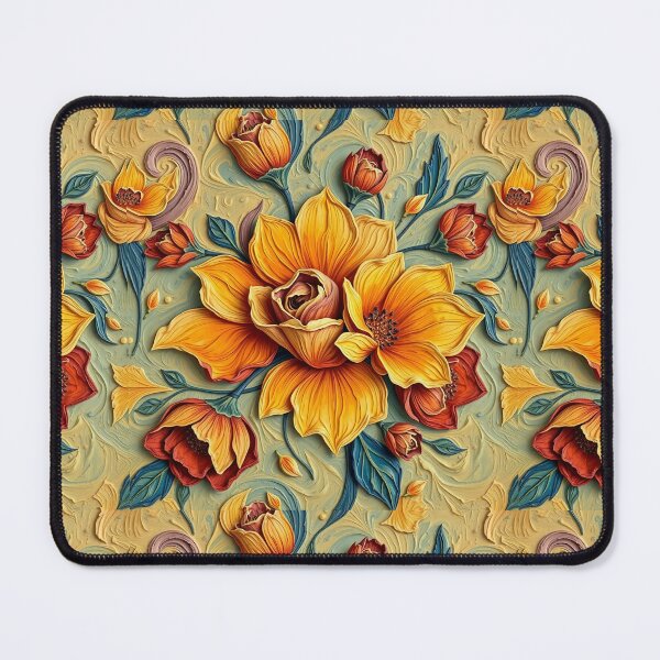 Item preview, 3D Van Gog Textured Oil Painting Floral Pattern for Home Decor and Accessories | Flower design for T-Shirts, Mugs & Stickers, Phone Cases designed and sold by TheGaliyaStudio.