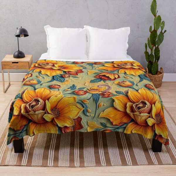 Item preview, 3D Van Gog Textured Oil Painting Floral Pattern for Home Decor and Accessories | Flower design for T-Shirts, Mugs & Stickers, Phone Cases designed and sold by TheGaliyaStudio.