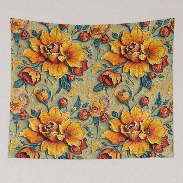 Item preview, 3D Van Gog Textured Oil Painting Floral Pattern for Home Decor and Accessories | Flower design for T-Shirts, Mugs & Stickers, Phone Cases designed and sold by TheGaliyaStudio.