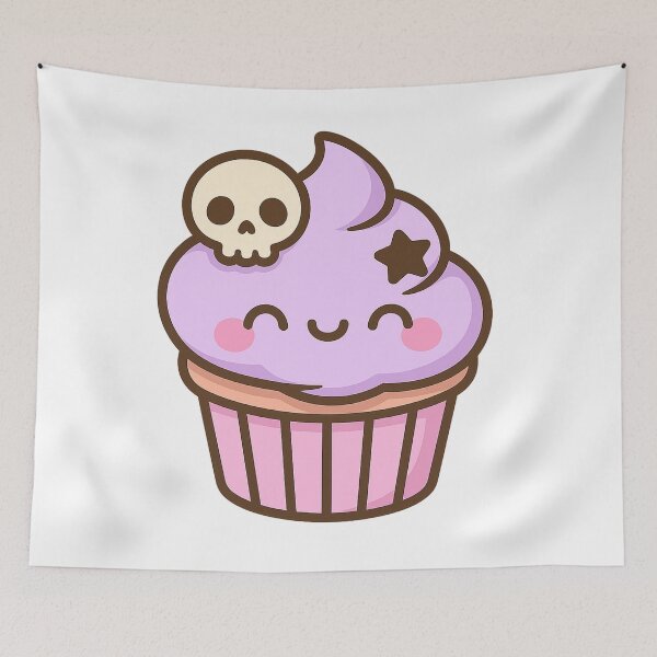 Item preview, Kawaii Halloween Cupcake Pastel Cute Spooky Dessert Character designed and sold by ThaiArtShop.
