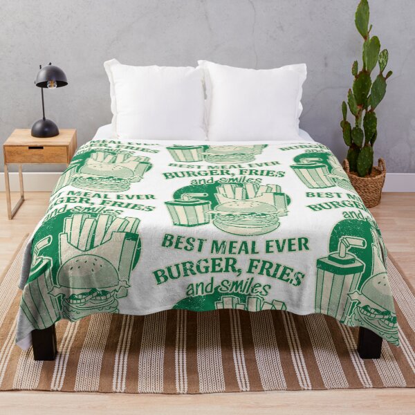Item preview, Playful Retro Fast Food Art Featuring Burger Fries and Soda designed and sold by SplashTastic.
