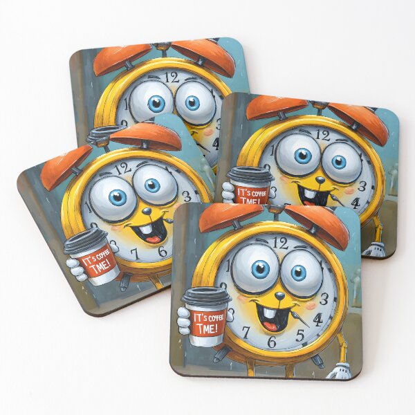 Item preview, Happy Alarm Clock with Coffee and Cheerful Vibes designed and sold by Artessie.