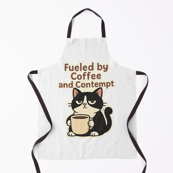 Item preview, Fueled by Coffee and Contempt – Tuxedo Cat designed and sold by anabear-art.