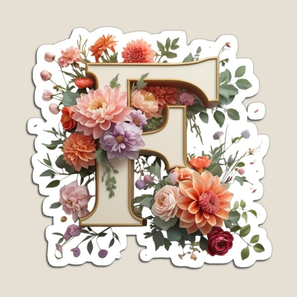 Item preview, Elegant Floral Monogram Letter F – Botanical Initial with Peonies, Roses & Dahlias | Personalized Gift & Feminine Decor designed and sold by AmenAlways.