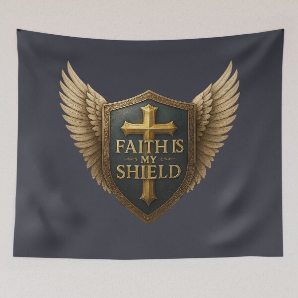 Item preview, Faith Is My Shield Cross designed and sold by JaelTees.