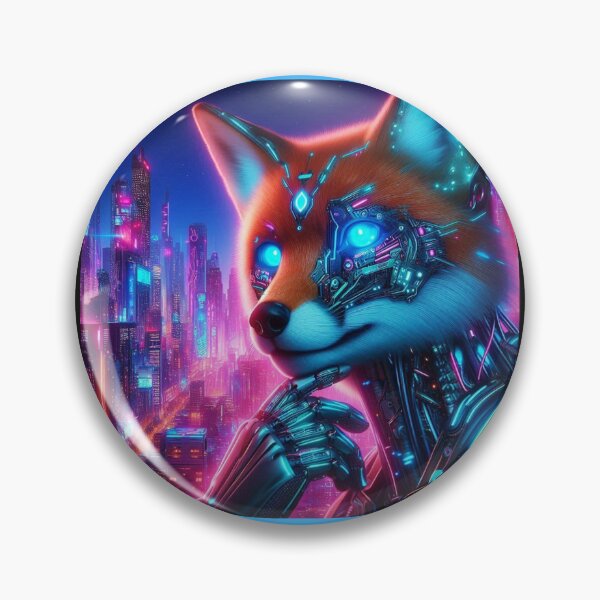 Item preview,  Fox with Neon Eyes – Futuristic Digital Art designed and sold by Ulla22.