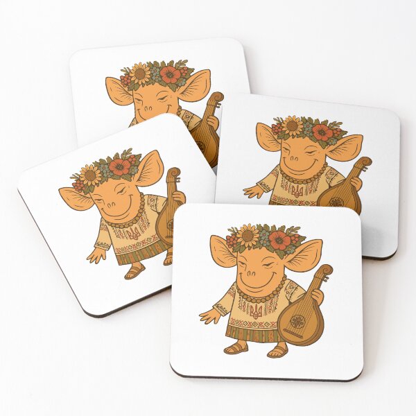 Item preview, Whimsical Ukrainian Folk Mascot with Bandura – Vintage Surreal Character Art designed and sold by GorinART.